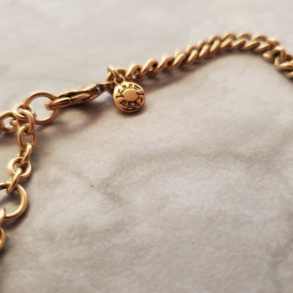 🧡 J.Crew Orange Iridescent Rhinestones Crystal Cluster Statement Necklace 🧡 - Picture 14 of 15